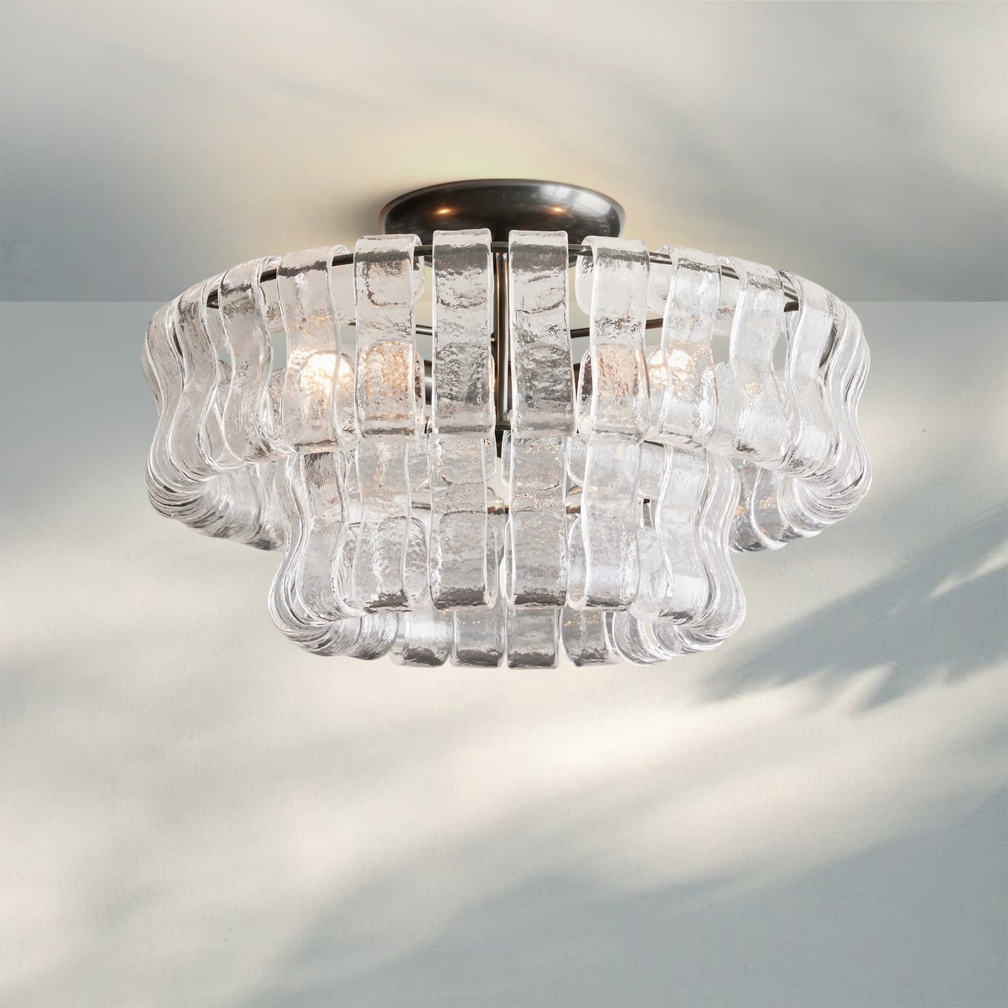 Ghiaccio Modern Glass Flushmount