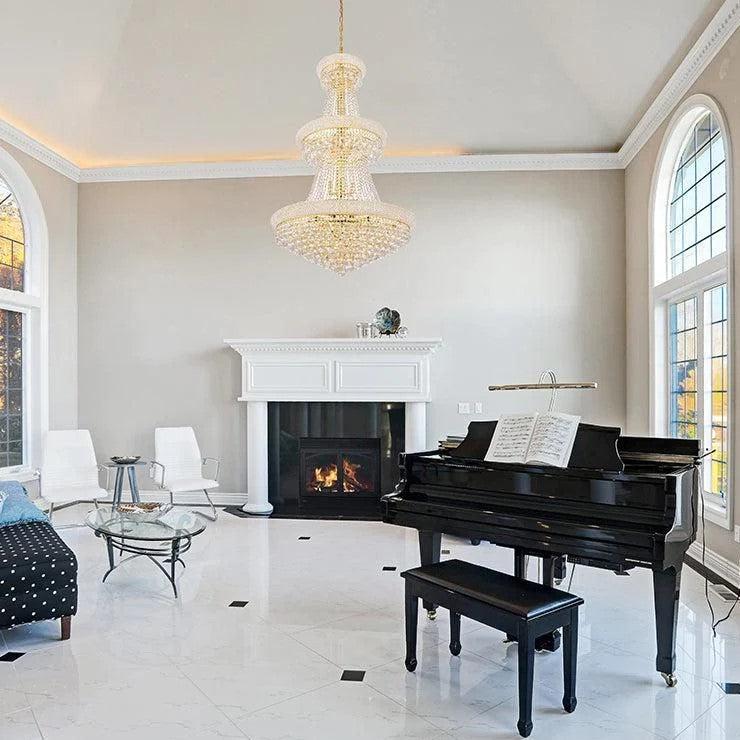 Luxury French Empire Chandelier for Villa Hall Ceiling Three-Layers Crystal Light for Hotel Lobby