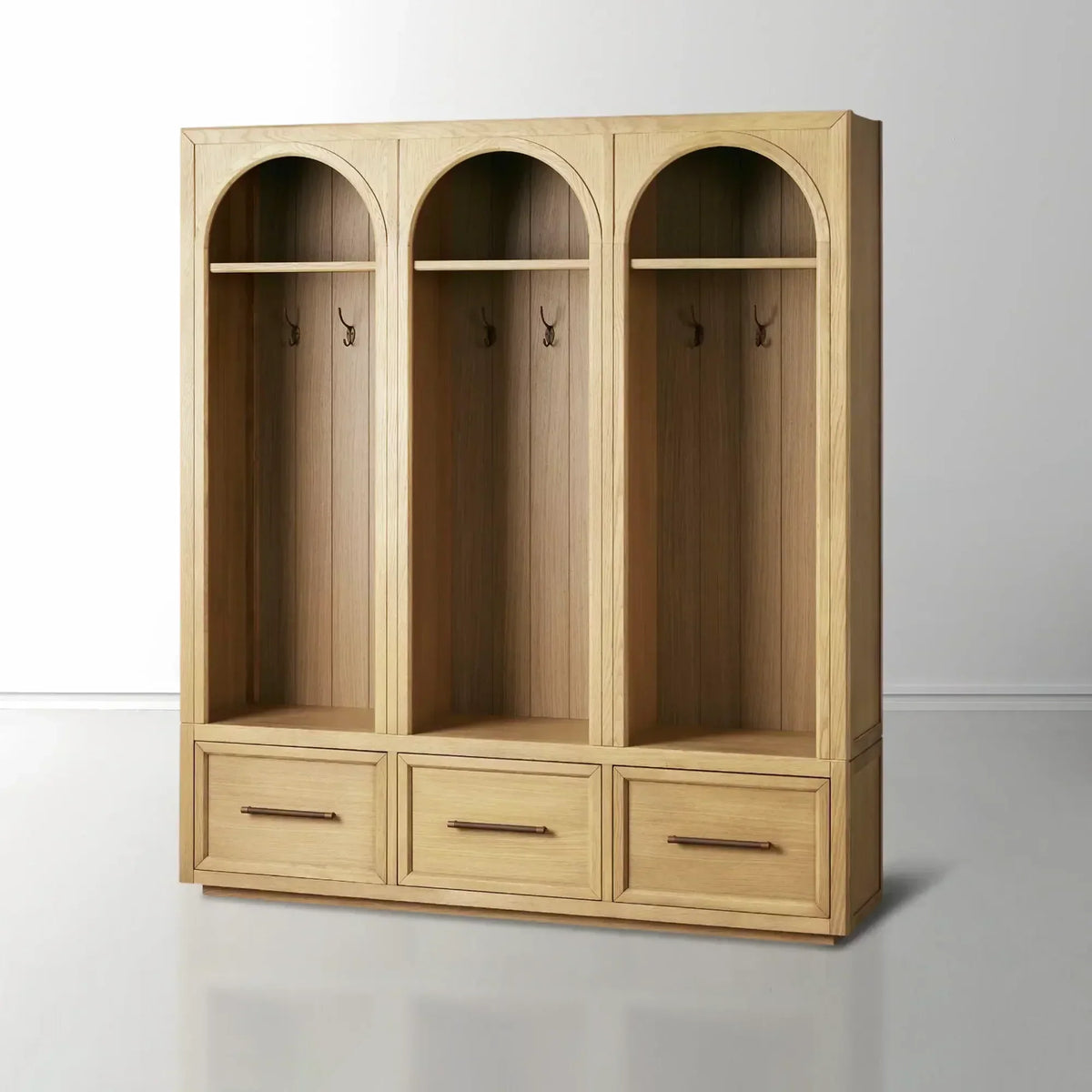 Hattie Triple Entryway Cabinet in Oak 69.75-Inchw