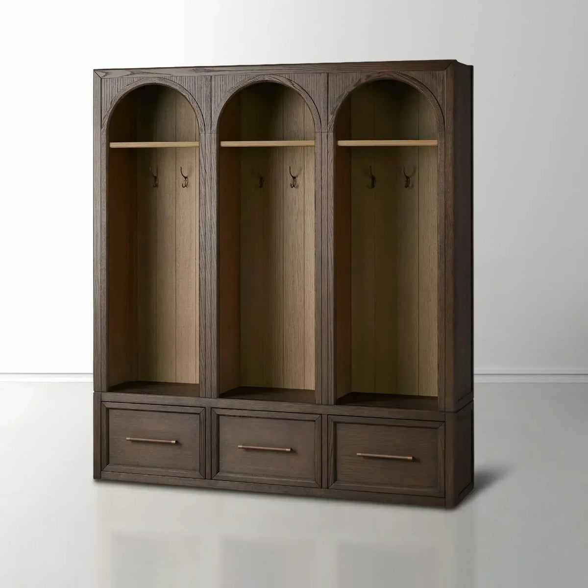 Hattie Triple Entryway Cabinet in Oak 69.75-Inchw