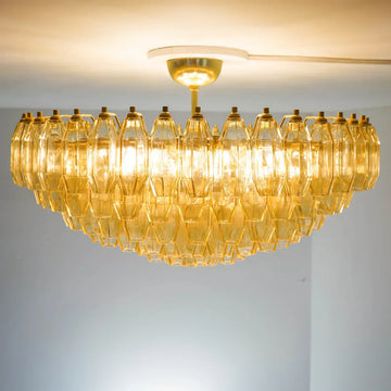 Prismatico 12-Light Amber Ceiling Lamp 35"