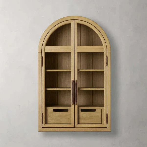 Hattie Wall Mounted Cabinet in Oak 24-Inchw