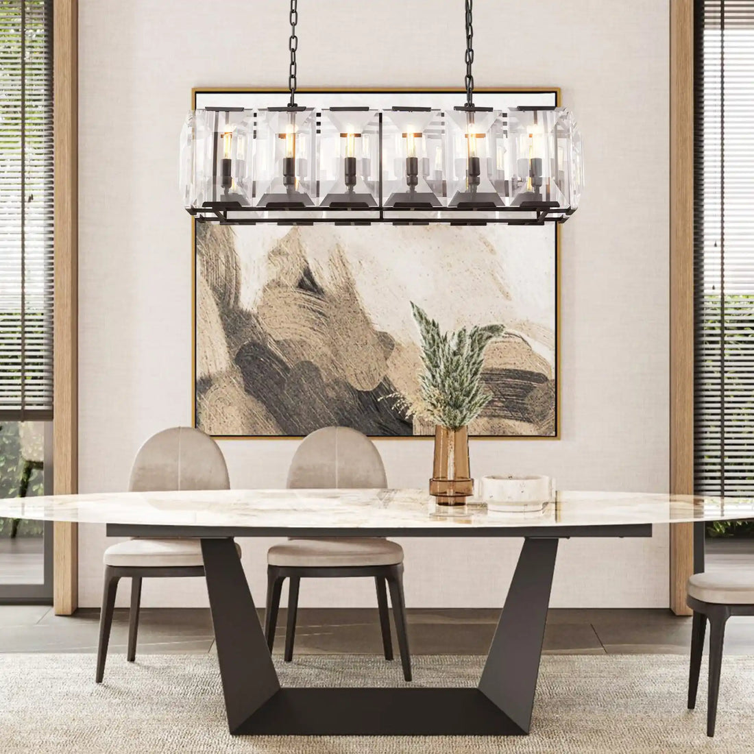 Harlow Crystal Rectangular Chandelier 42", 54", 62", 74"