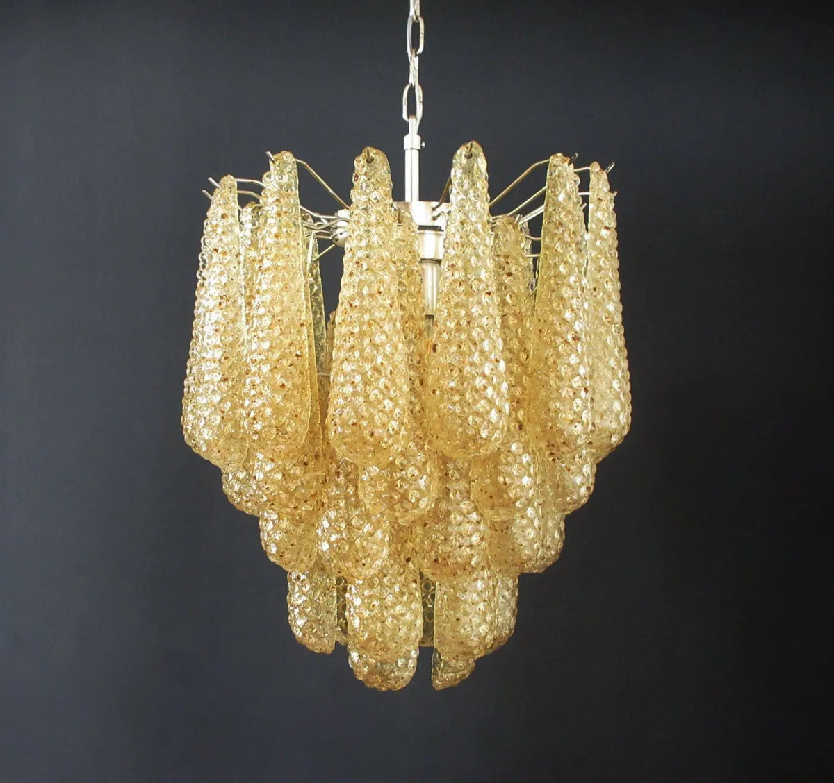 Murano Chandelier – Drop – 41 Glasses – Amber
