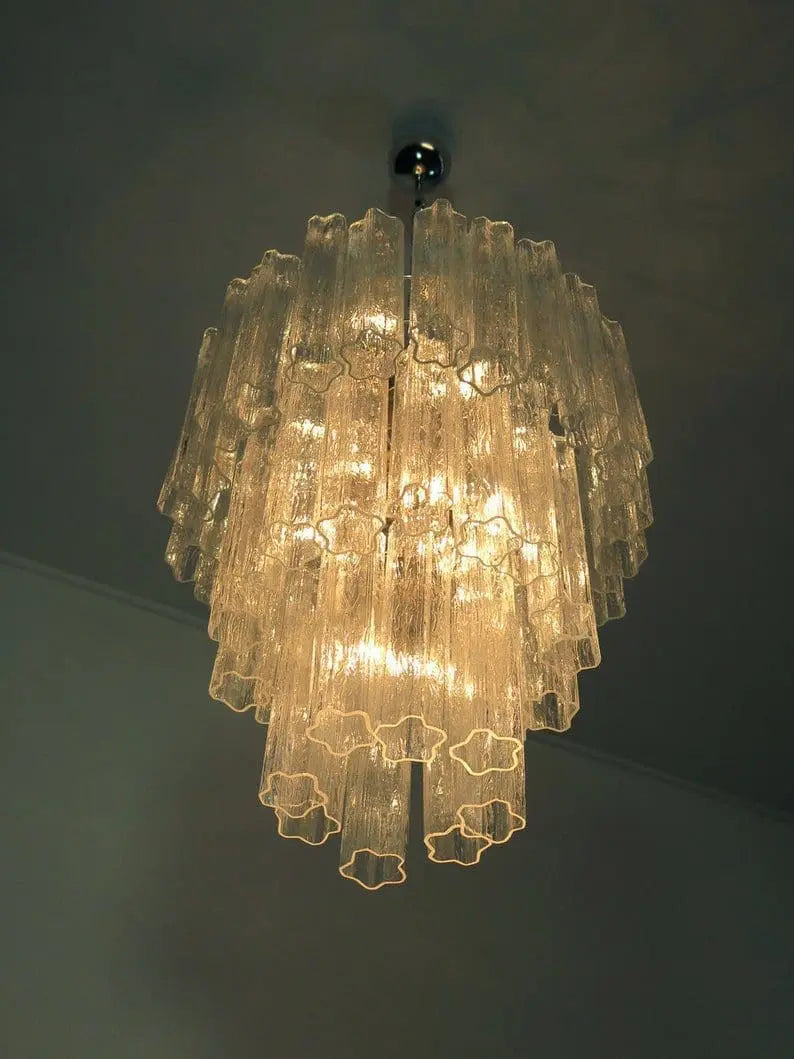 Murano Glass Chandelier – 48 Tubes – Transparent