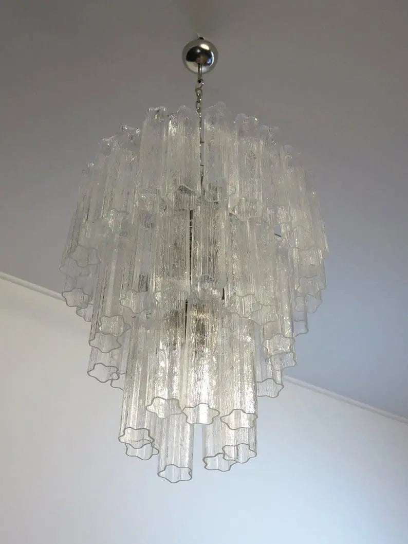 Murano Glass Chandelier – 48 Tubes – Transparent