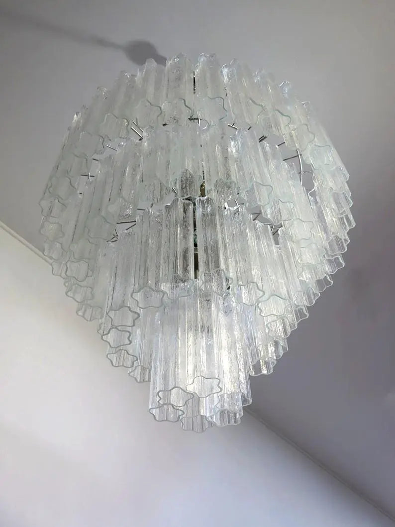 Murano Glass Chandelier – 78 Tubes – Transparent