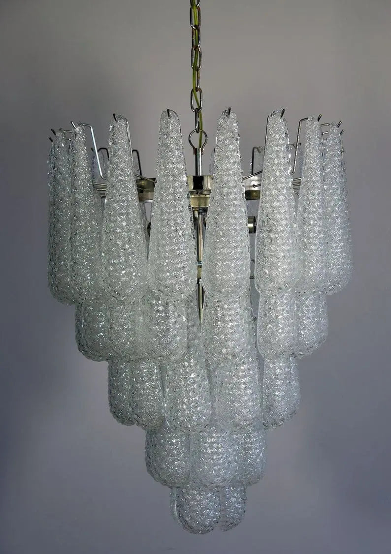 Murano Chandelier – Drop – 52 Glasses – Transparent