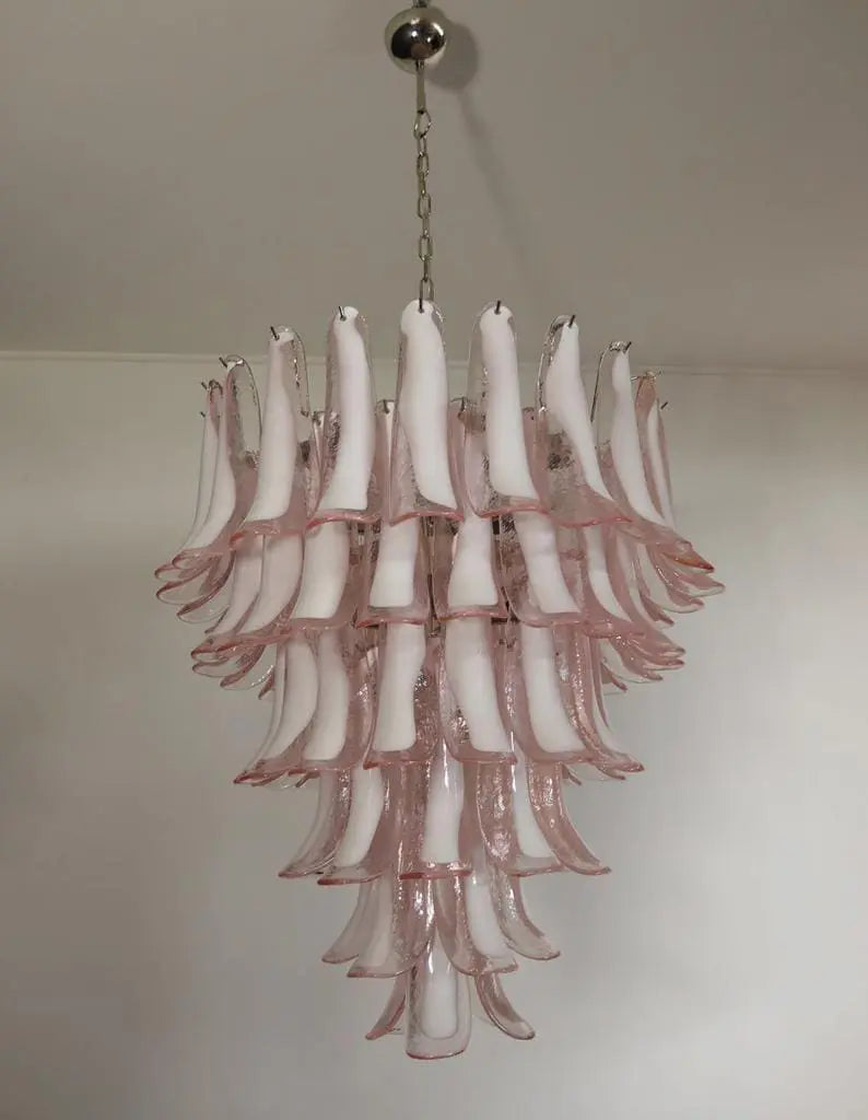 Murano Glass Chandelier – 75 Petals – Pink