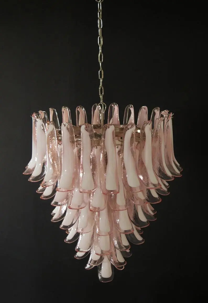 Murano Glass Chandelier – 75 Petals – Pink