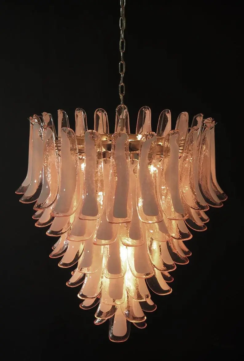 Murano Glass Chandelier – 75 Petals – Pink