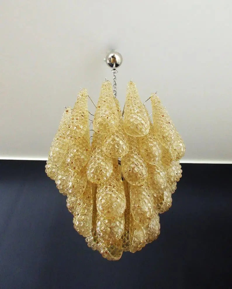 Murano Chandelier – Drop – 41 Glasses – Amber