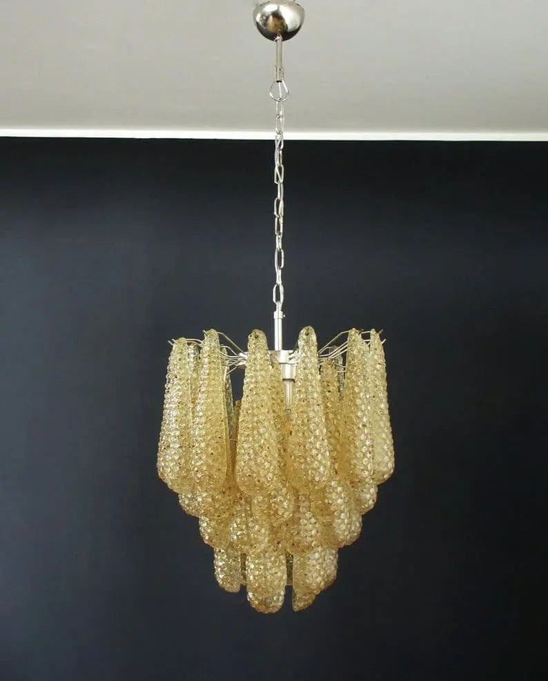 Murano Chandelier – Drop – 41 Glasses – Amber