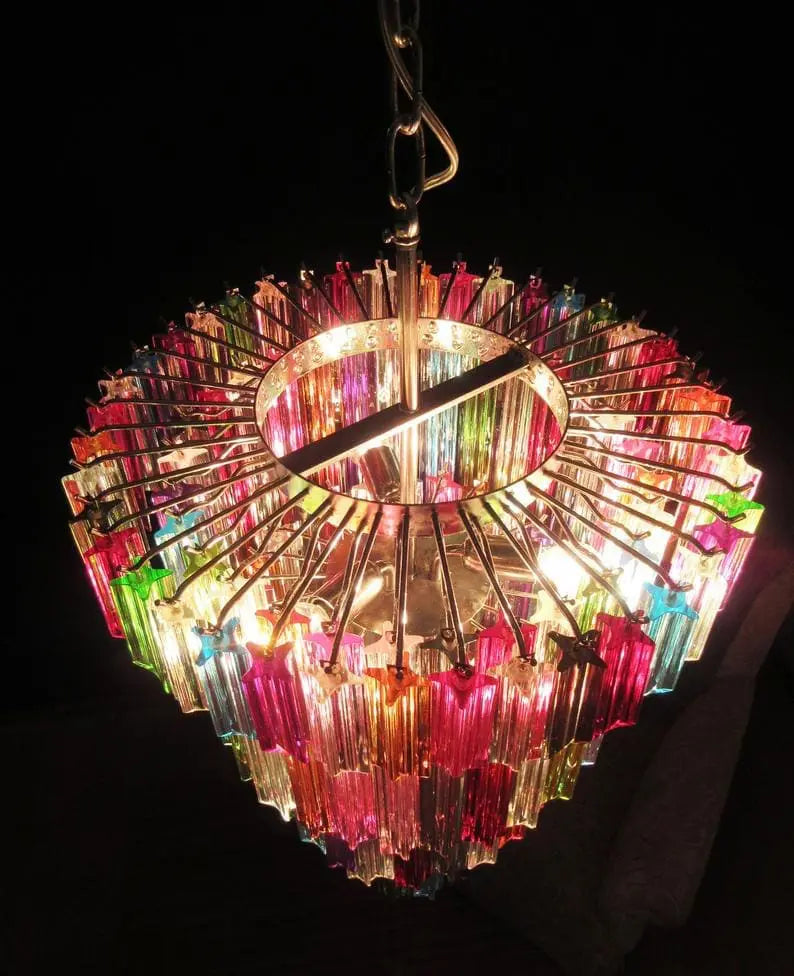 Murano Glass Chandelier – 111 Prisms – Multi