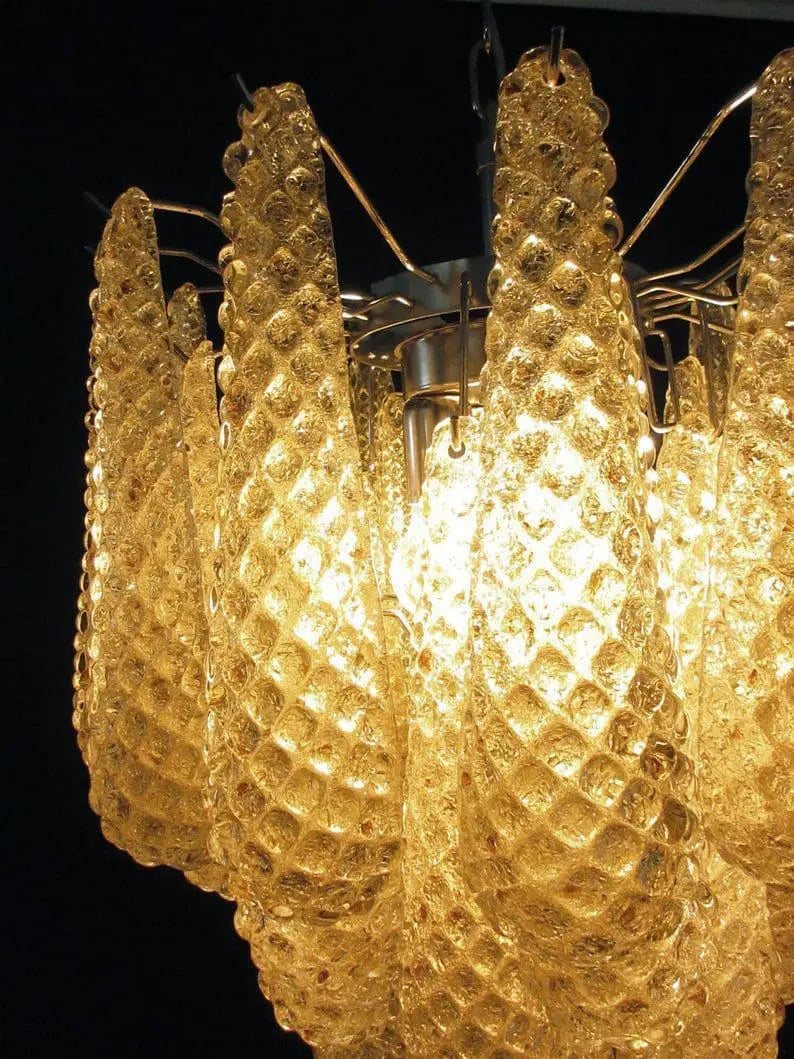 Murano Chandelier – Drop – 41 Glasses – Amber