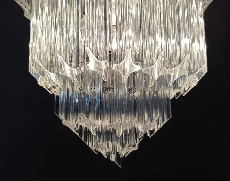 Murano Glass Chandelier – 112 Prisms – Transparent