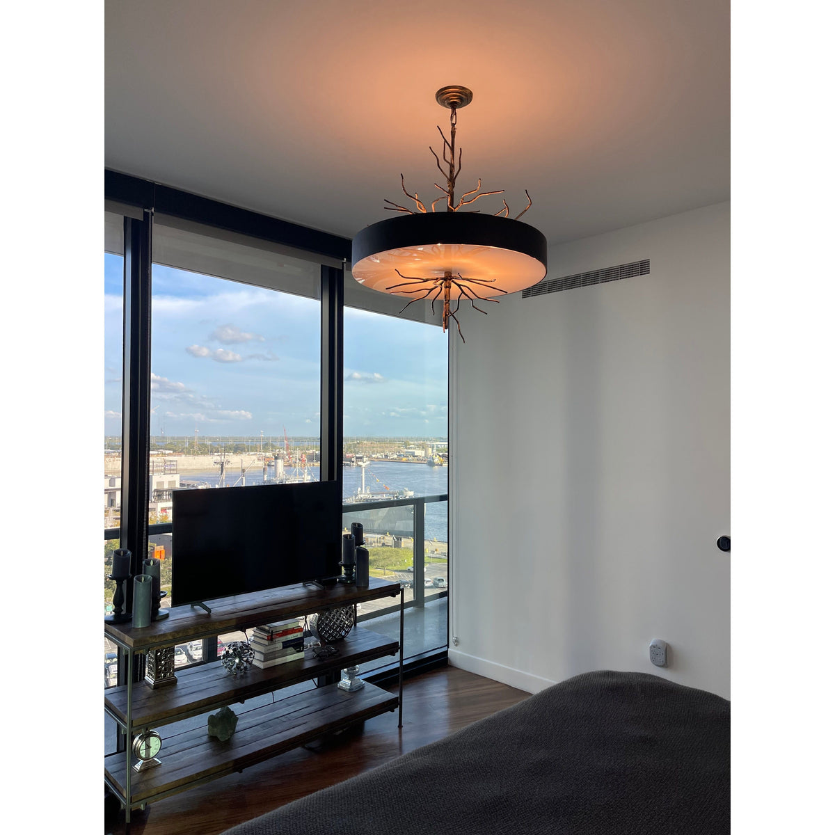 Organic Drum Branch Pendant Light