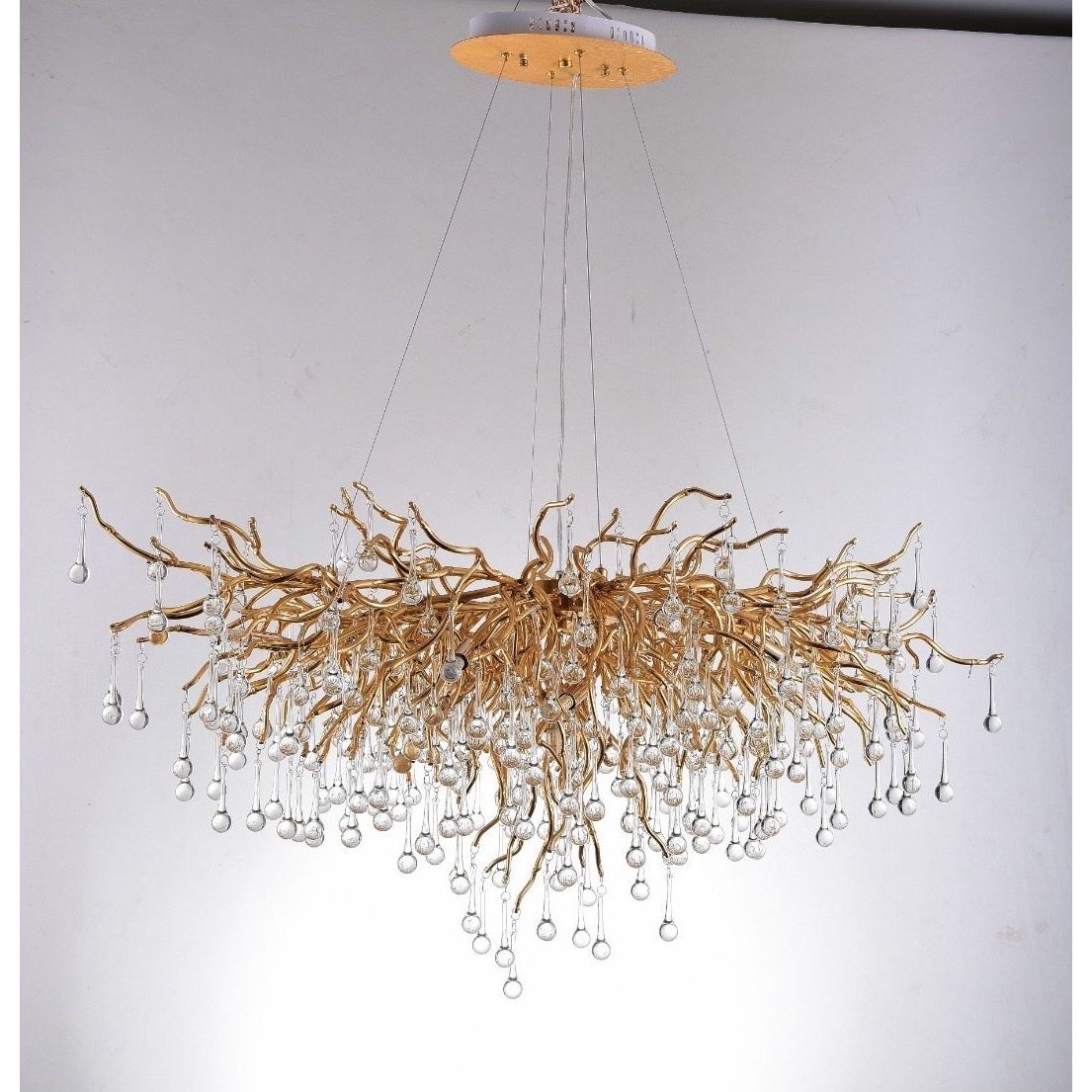 Lori Branch Brass Oval Teardrop Chandelier