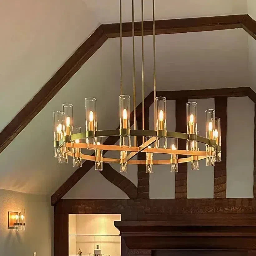 Lavelle Round Glass Chandelier 36"
