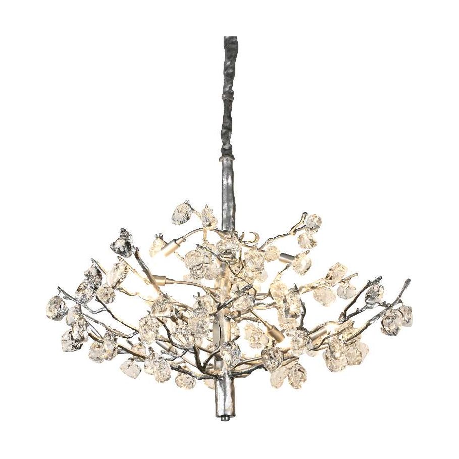 Livio Gemstone Branch Brass Round Chandelier