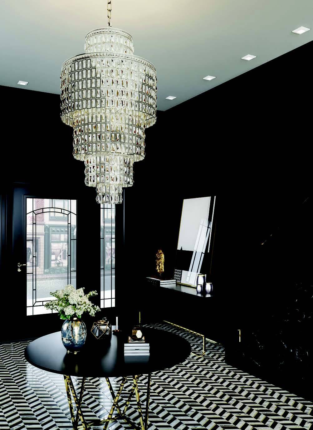Luxury Round / oval Multi-Tier Crystal Chandelier in Silver Finish