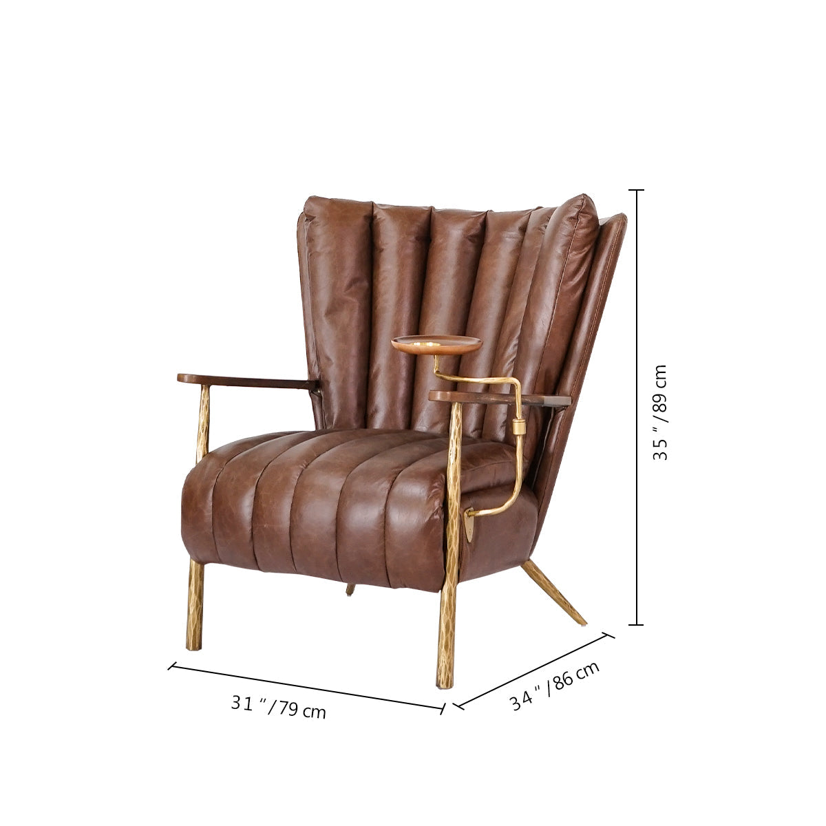 Vintage Forged Leather Armchair Cigar Chair