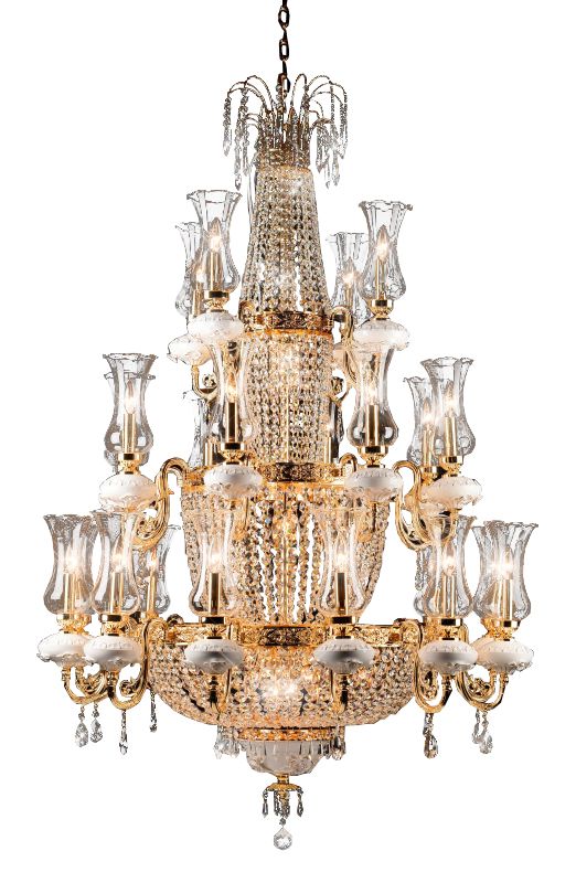 Luxury Multi-Tiered Crystal and Metal Empire Chandelier for Staircase Foyer Villa Hotel