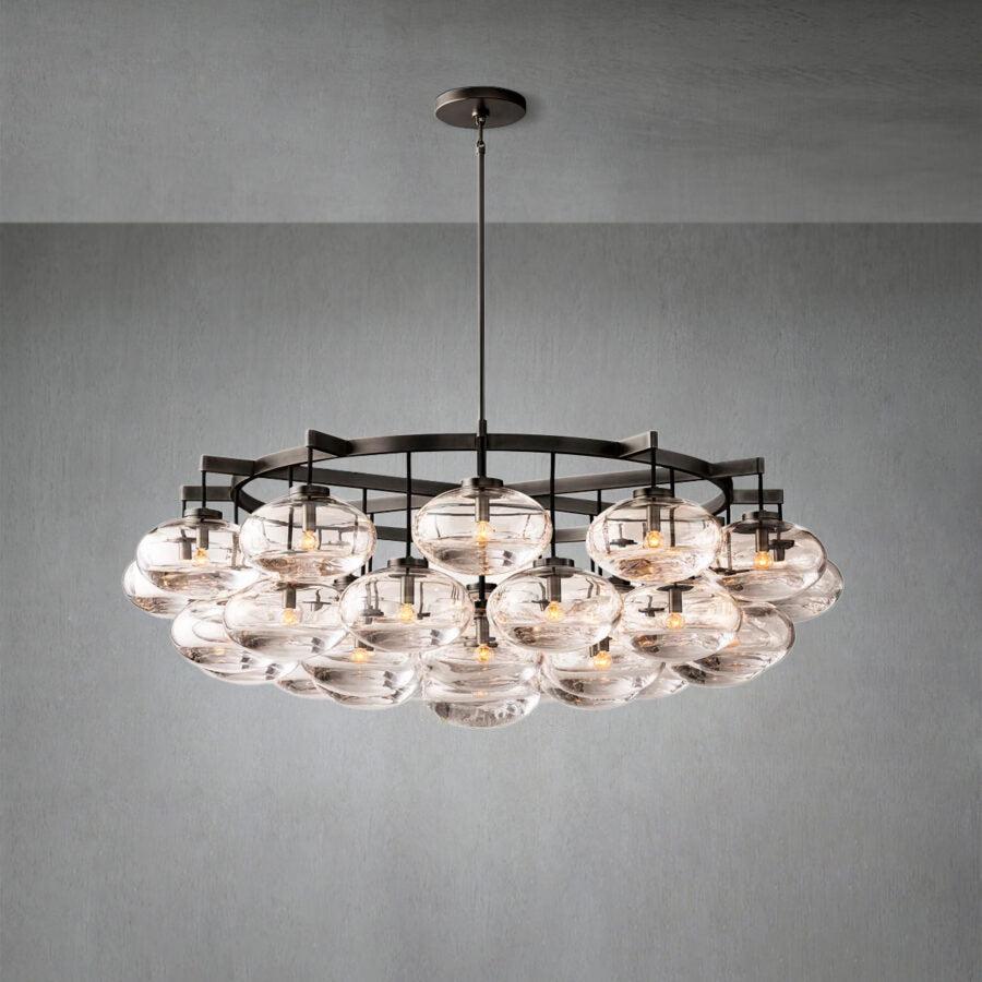 Cabrlet Clear Glass Round Chandelier 60"