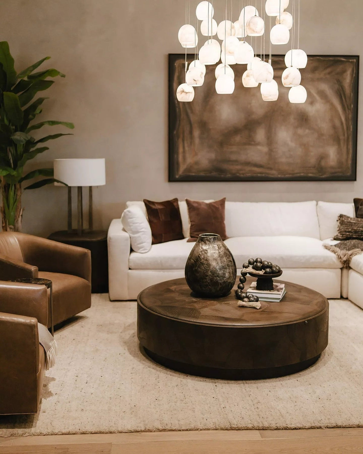Arica Alabaster Rectangular Chandelier