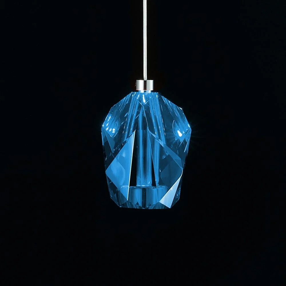 Modern Floating Clear / blue / amber Irregular Crystal Chandelier for High-Ceiling