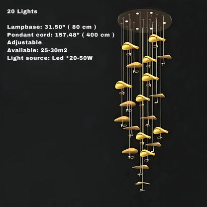 Jenissa Vintage Crystal Staircase Chandelier High Ceiling Luxury Lighting - 3 - LightGoldWarm LightManorlights