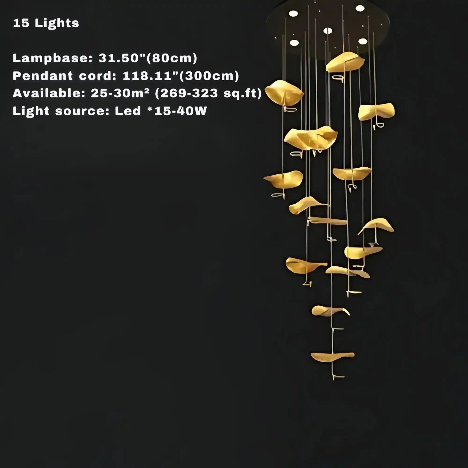 Jenissa Vintage Crystal Staircase Chandelier High Ceiling Luxury Lighting - 3 - LightGoldWarm LightManorlights