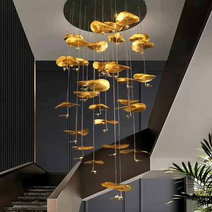 Jenissa Vintage Crystal Staircase Chandelier High Ceiling Luxury Lighting - 20 - LIghtGoldWarm LightManorlights