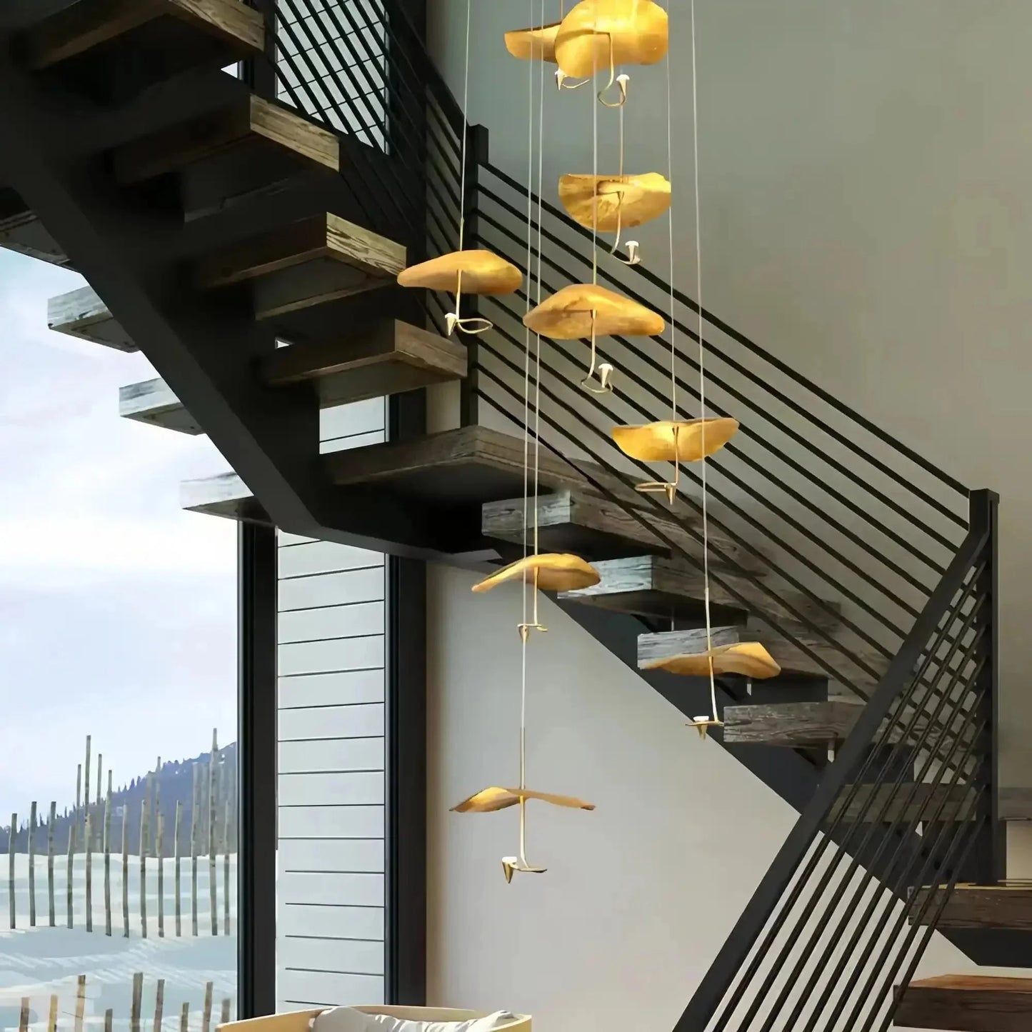 Jenissa Vintage Crystal Staircase Chandelier High Ceiling Luxury Lighting - 10 - LightGoldWarm LightManorlights