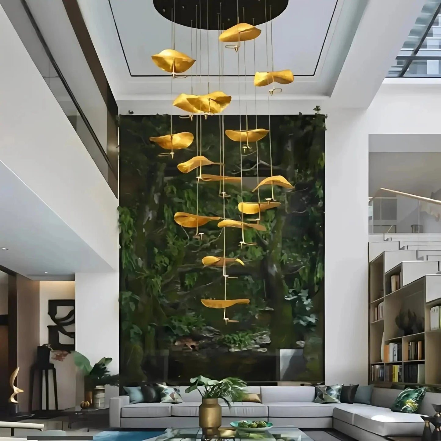 Jenissa Vintage Crystal Staircase Chandelier High Ceiling Luxury Lighting - 20 - LIghtGoldWarm LightManorlights