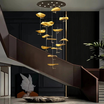 Jenissa Vintage Crystal Staircase Chandelier High Ceiling Luxury Lighting - 15 - LightGoldWarm LightManorlights