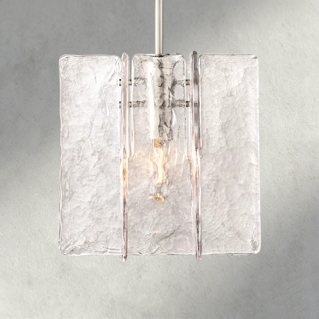 Lattice Clear Glass Pendant
