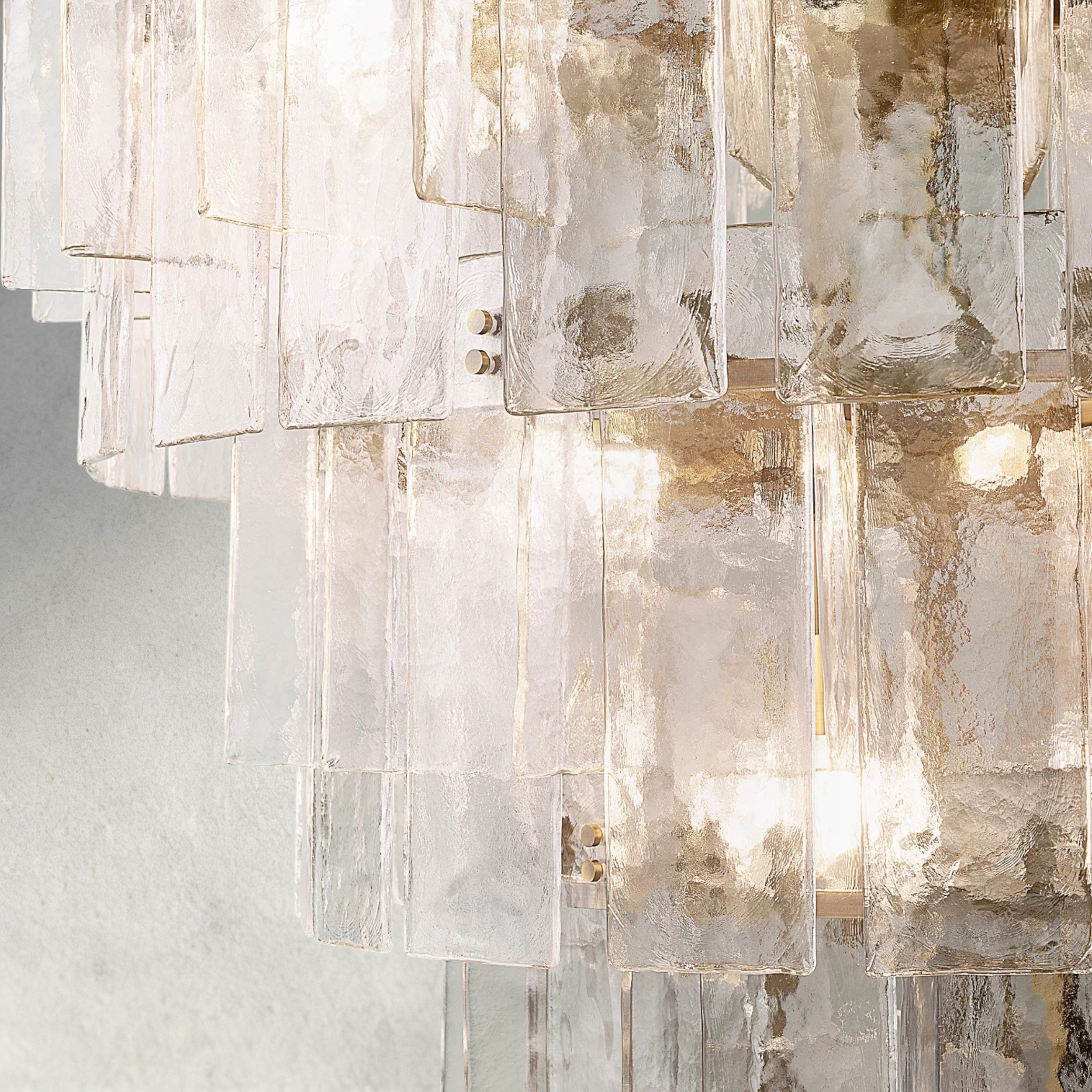Lattice Clear Glass Tiered Round Chandelier 36", 47"