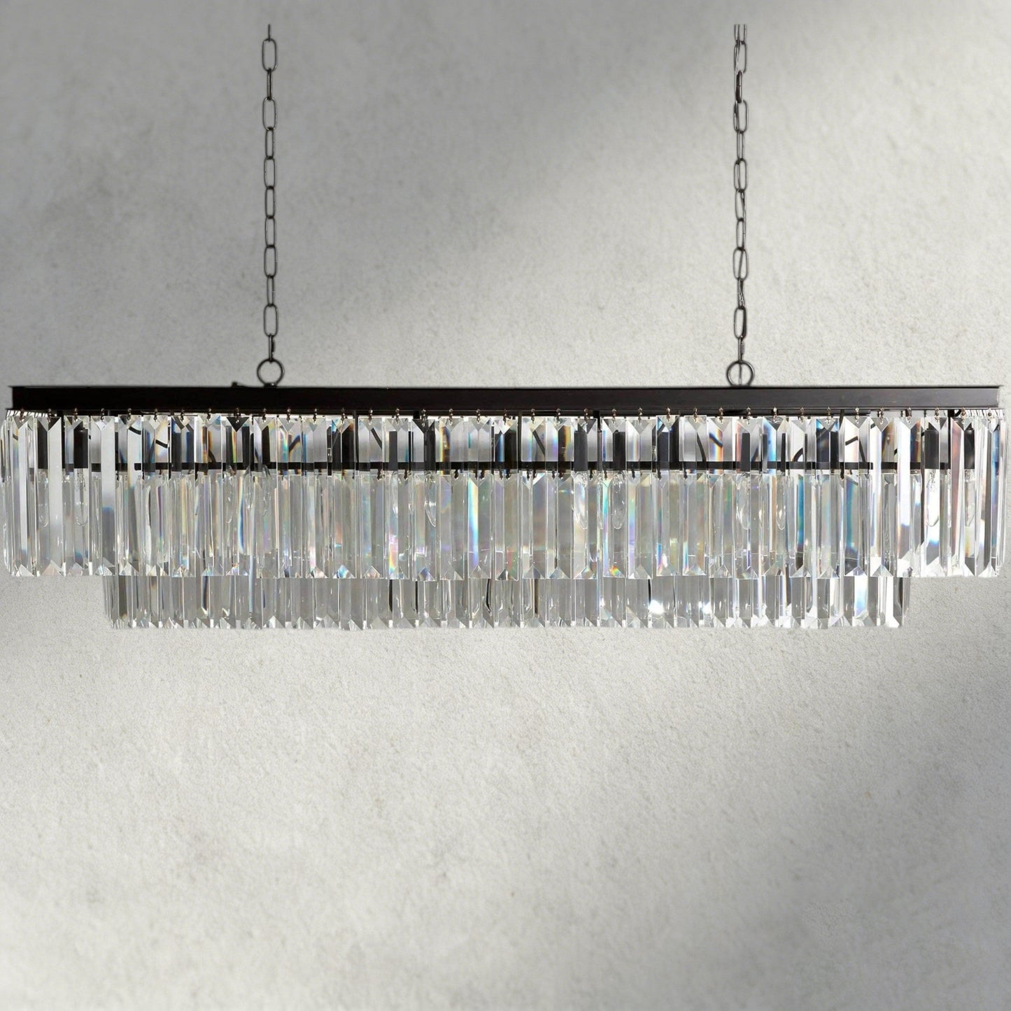 Bronze Leyland Tiered Rectangular Chandelier
