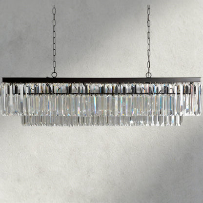 Bronze Leyland Tiered Rectangular Chandelier