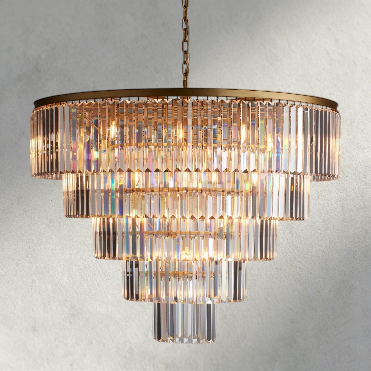Brass Leyland Tiered Round Chandelier