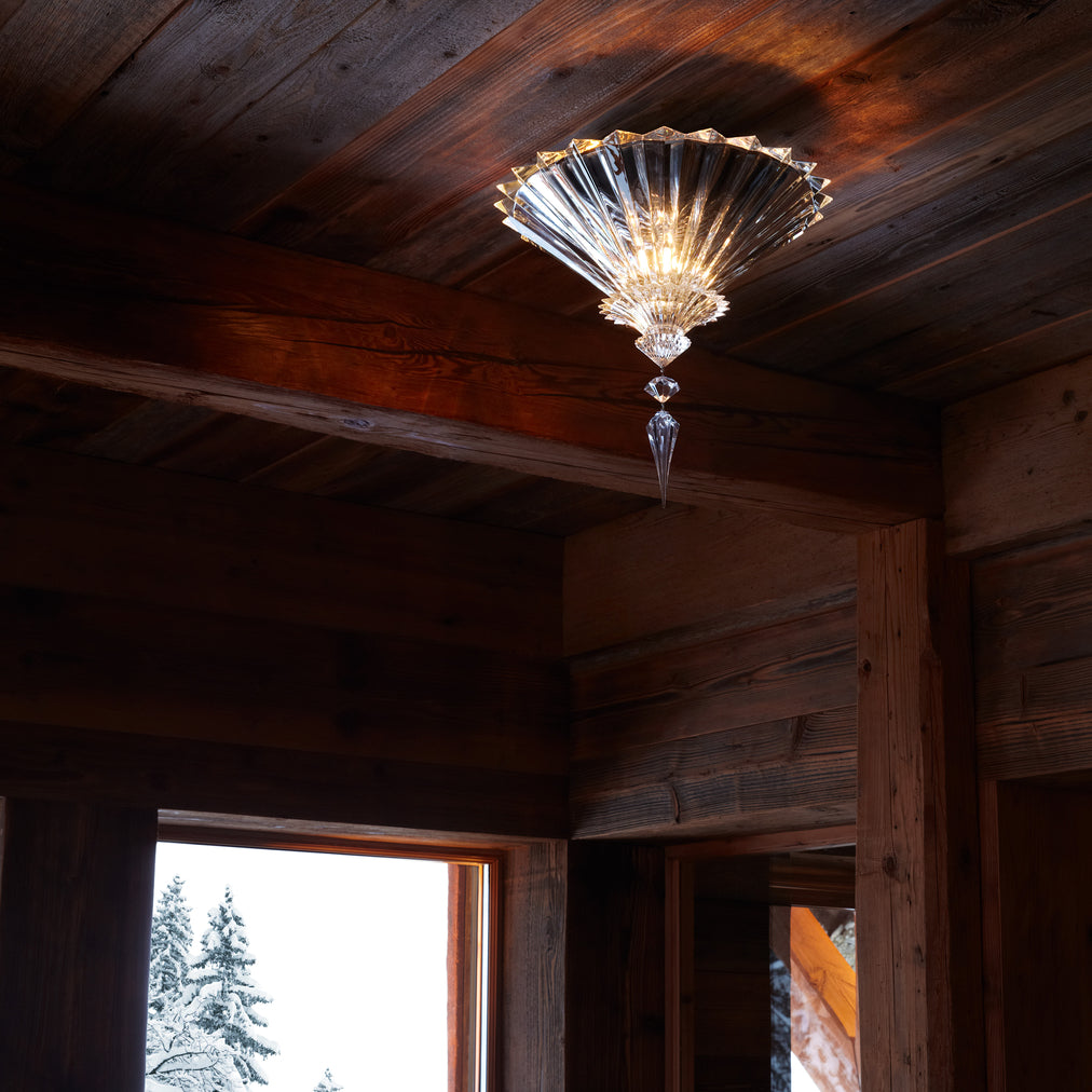 Modern Oriental Classical Flush Mounted Crystal Chandelier