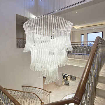 Long Stair Crystal Chandelier