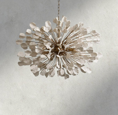 BRASS / IVORY Lunaria Ceramic Chandelier
