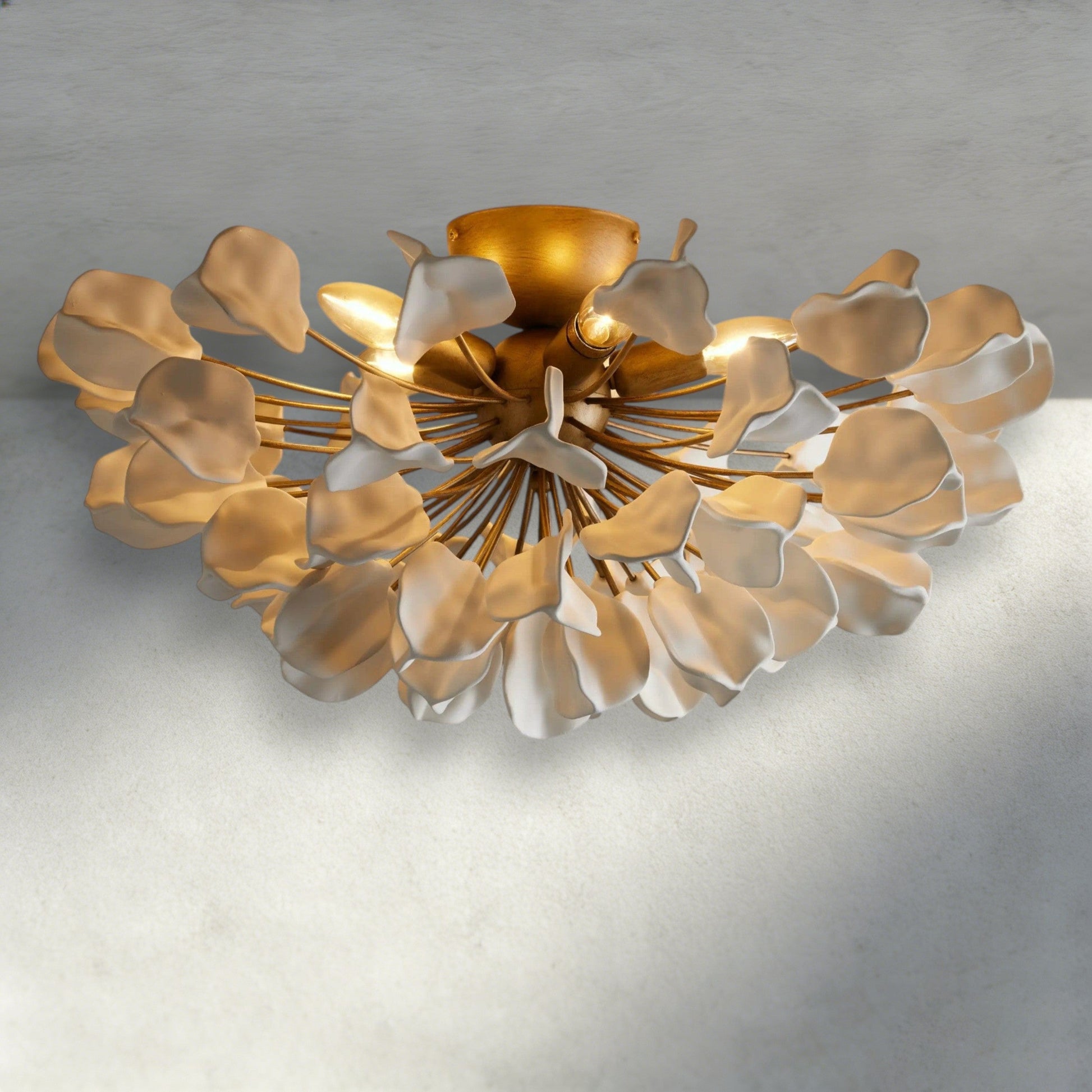 Brass / Ivory Lunaria Flush Mount