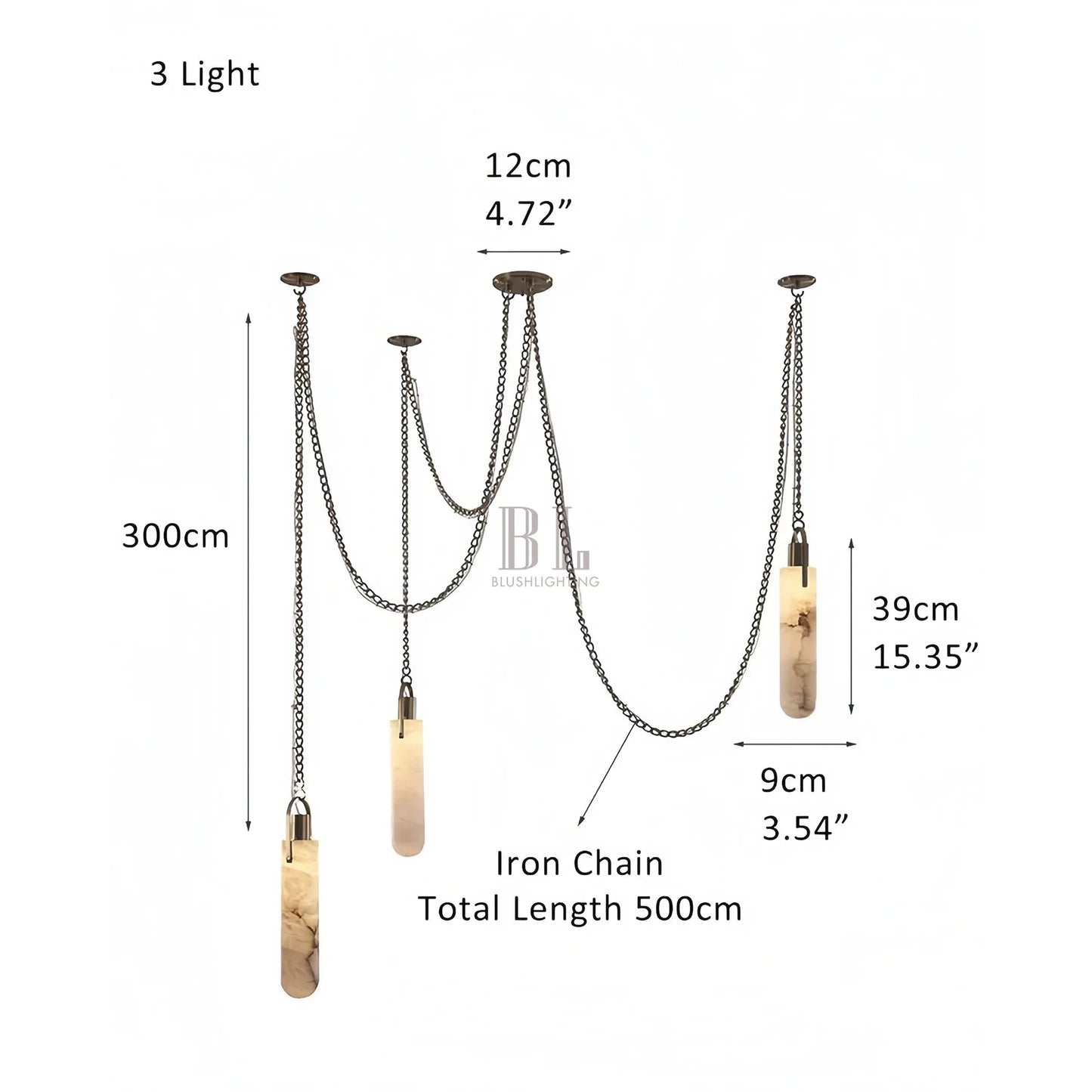 Luxury Alabaster Flint 3 - Light LED Multi - Drop Pendant Light - Manor Lights