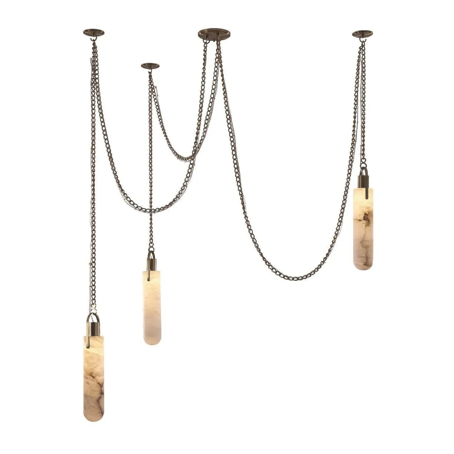 Luxury Alabaster Flint 3-Light LED Multi-Drop Pendant Light
