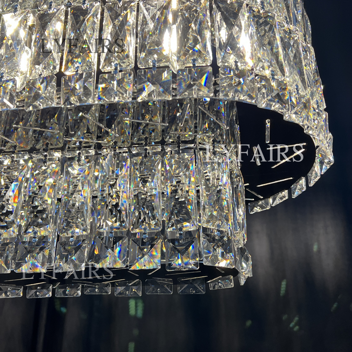 Stunning Modern Rectangle Ceiling Light Crystal Chandelier for Dining Table / coffee Table / living Room /