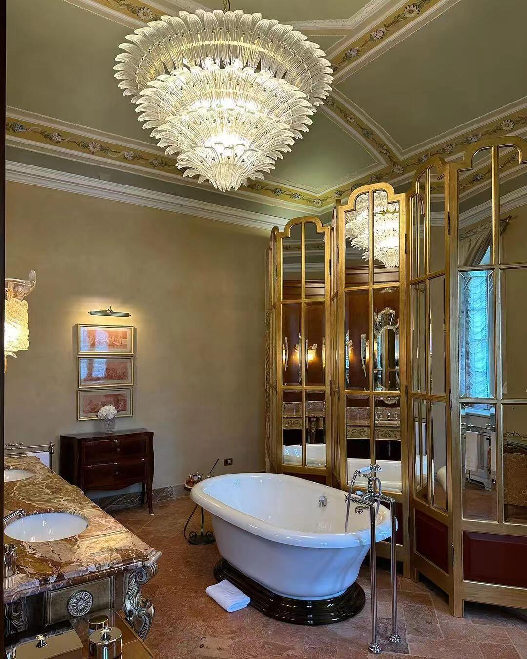 Flower Blossom Art Glass Chandelier for Living Room / bedroom