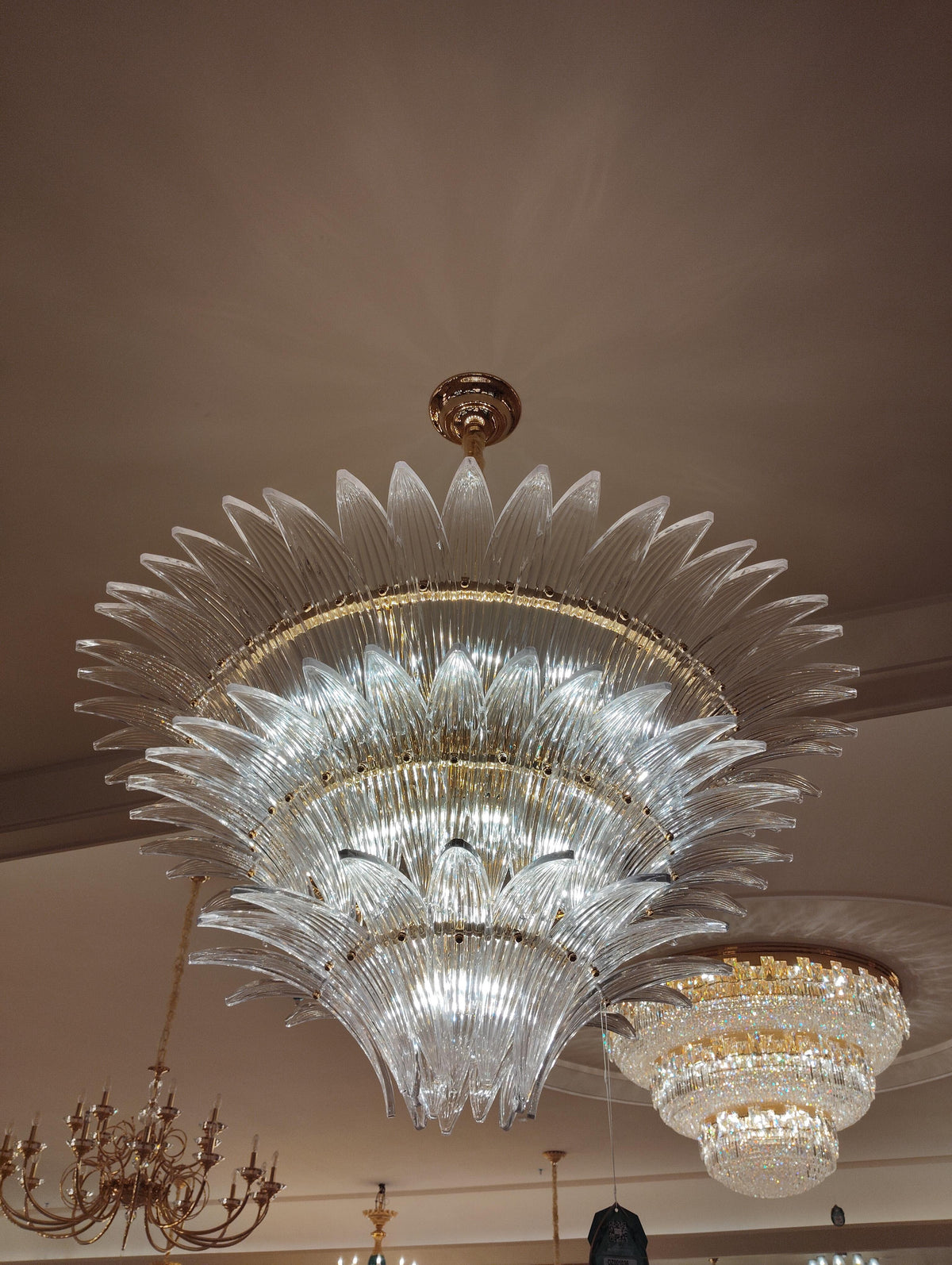Flower Blossom Art Glass Chandelier for Living Room / bedroom